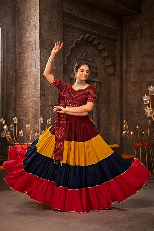 Shubhkala Multi Color Beautiful Chaniya Choli for Women Navratri Festival
